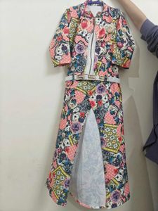 Floral Print Kurta Set with Belt