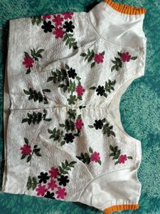 White Colour Emberidery Stitched Blouse