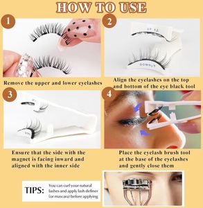 magnetic false 2 Lashes Kit with 1 Applicator