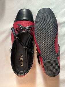 Red &amp; Black Ballet Flats