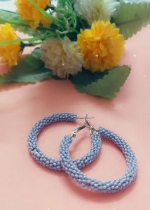 Beautiful Round Earings In Levender Color