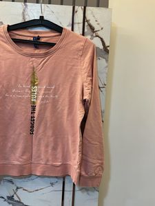 Pink Graphic Sweatshirt, Bust- 34/36 Comfy