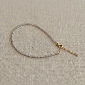 Delicate Rose Quartz Beaded Anklet