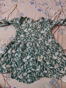 Green Floral Print Kurta