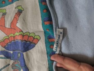 Light Blue Lace-Up Knit Top