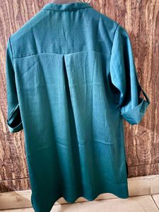 Teal Mandarin Neck Kurta