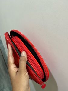 Red Patent Cosmetic Pouch Set of 2