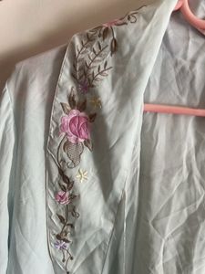 Light Blue Embroidered Robe