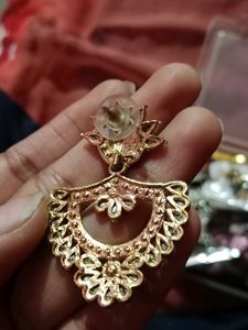 Red &amp; Gold Statement Earrings