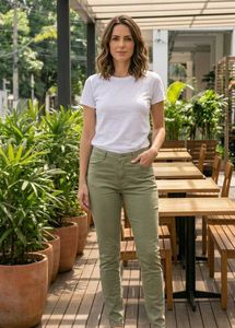 Olive Green Slim Fit Jeans