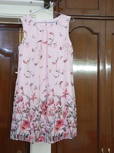 Pink Floral Sleeveless Dress