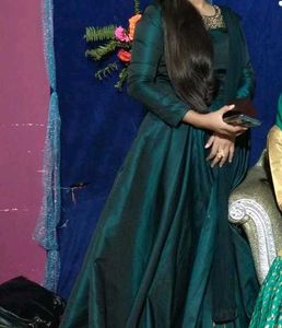 New Elegant Teal Ethnic Gown with Dupatta