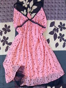 Pink Star Print Dress
