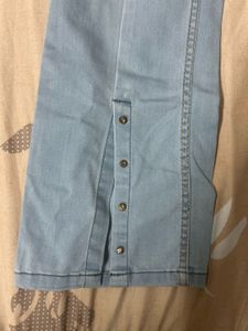 Madame Light Wash Split Hem Jeans
