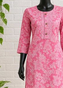 Pink Floral Kurta