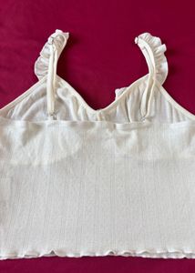 Savana Off White Ruffle Sleeveless Top
