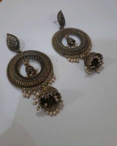 Oxidized Jhumka Earrings