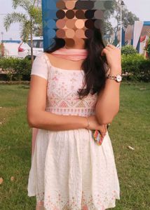 White kurta sharara duppta set