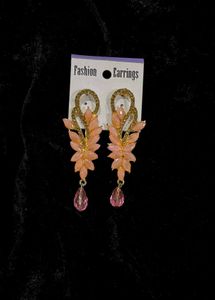 Exquisite Peach Leaf Design Earrings