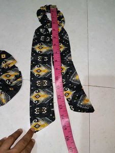 Stylish Black &amp; Yellow Fabric Hair Accessories Set