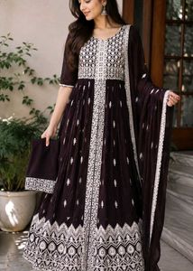 Embroidered Anarkali Kurta Set with Dupatta