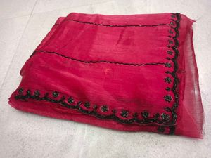 Elegant margenta color Embroidered Saree