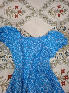 Blue A-line dress