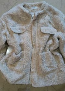 Cozy Beige Fleece fur Jacket