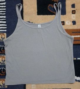 Grey Ribbed Tank Top