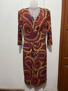 Paisley Print Wrap Dress