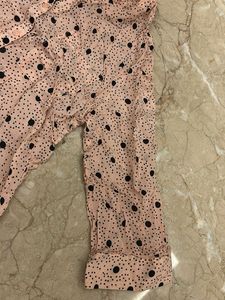 Chic Polka Dot Ruffle Neck Blouse