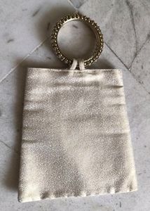 Cream Coloured Jacquard Wrist Pouch