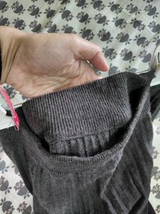Woolen Pleated Midi Skirt