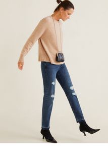 MANGO Ripped Blue Jeans