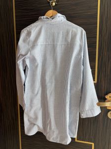 Striped Button-Up Tunic Top