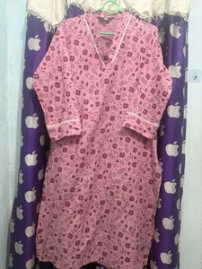 Pink Floral Kurta set