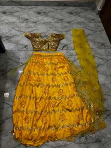 Vibrant Yellow Embroidered Lehenga Set