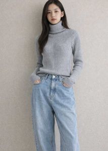 Elegant Grey Turtleneck Sweater