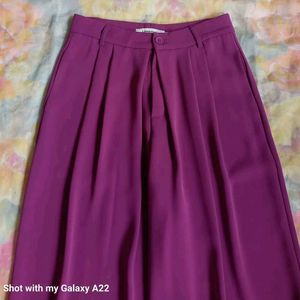 Purple Wide Leg Palazzo Pants