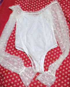 White Polka Dot Bodysuit