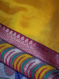 Vibrant Yellow Saree with Ornate Border