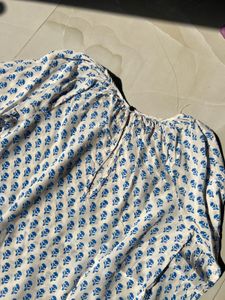 Blue Floral Print Top