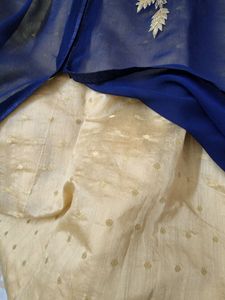 Elegant Navy Blue Embroidered Tunic