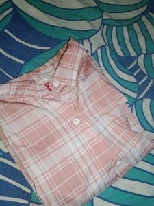 Pink Plaid Button-Up Shirt