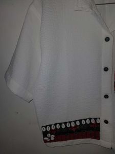 Unique White Embroidered Crop Top