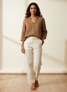 Brown cotton shirt for women