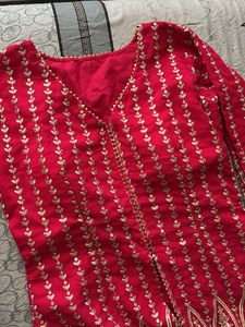 Embroidered Pink & Orange Sharara Set