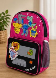 Cute Pink Backpack with Animal Prints