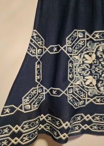 Blue and White Patterned Skirt