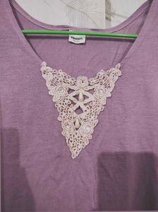 Lavender Lace Detail Top
